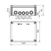 Kötődoboz falonkívüli műanyag 190mm x 240mm 95mm szürke IP66 T 250 OBO-BETTERMANN - 2007109