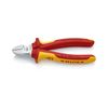 Oldalcsípő fogó 62HRC max.d4/2,8/2mm piros-sárga szigetelés normál 160mm szigetelt 1000V KNIPEX - 7006160